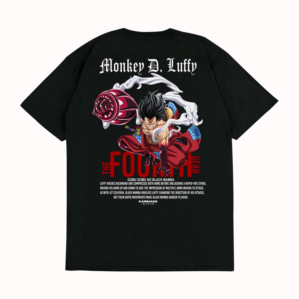 KARIMAKE Kaos Baju T Shirt Distro Unisex Gambar LUFFY GEAR 4 FOUR FOURTH TANK KONG BOUND SNAKE MAN