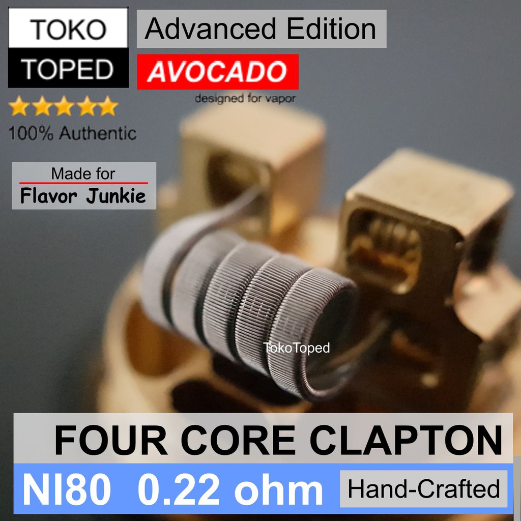 Authentic Avocado FOUR CORE CLAPTON Ni80 Coil 0.22 ohm | nichrome 80