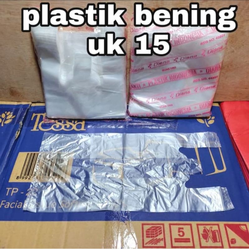 kantong kresek bening uk 15 (kecil) kantong plastik