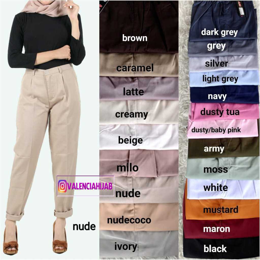 Celana Baggy Pants Celana Wanita American Drill Polos Premium