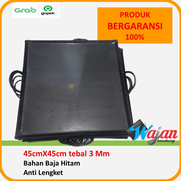 Wajan Datar Tebal Burger Roti Bakar dan sosis Anti lengket 3 Mili