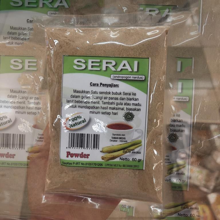 

Serai Bubuk 60gr / Lemon Grass Powder / Andropogon Nardus
