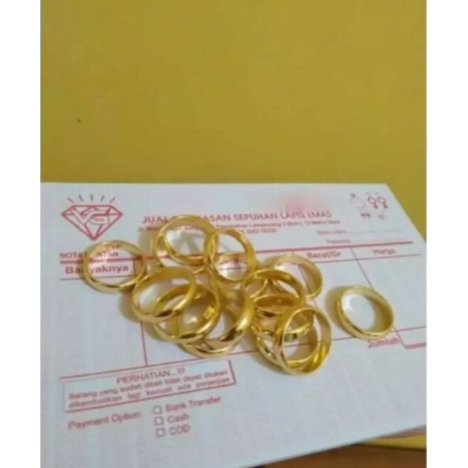 cincin polos emas muda dilapis emas 24k yang lagi virar cincin
