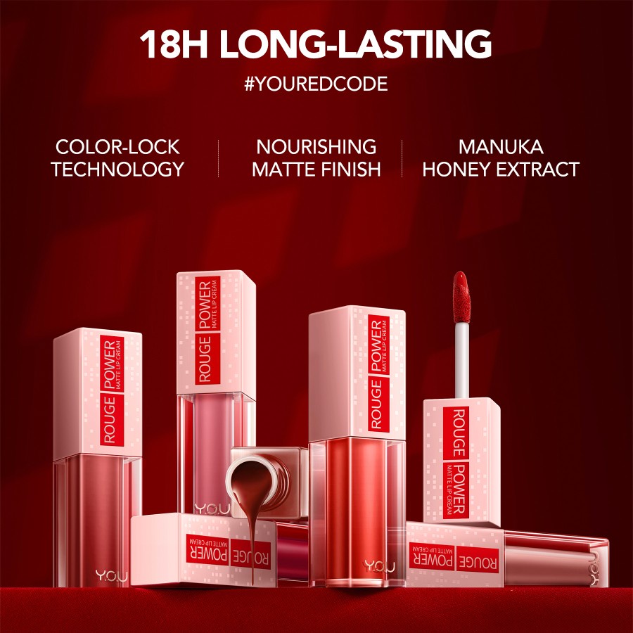 YOU Rouge Power Matte Lip Cream / Matte Finish Nourishing Resmi