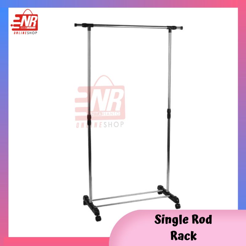 Rak Serbaguna Single Rod Rack / Rak Gantung / Gantungan Serbaguna / Rak Baju