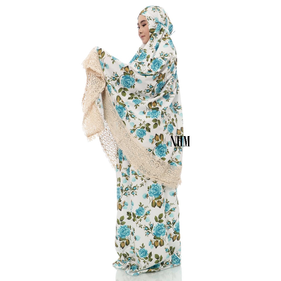 Mukena Katun Jepang Premium Adem Rose Blue