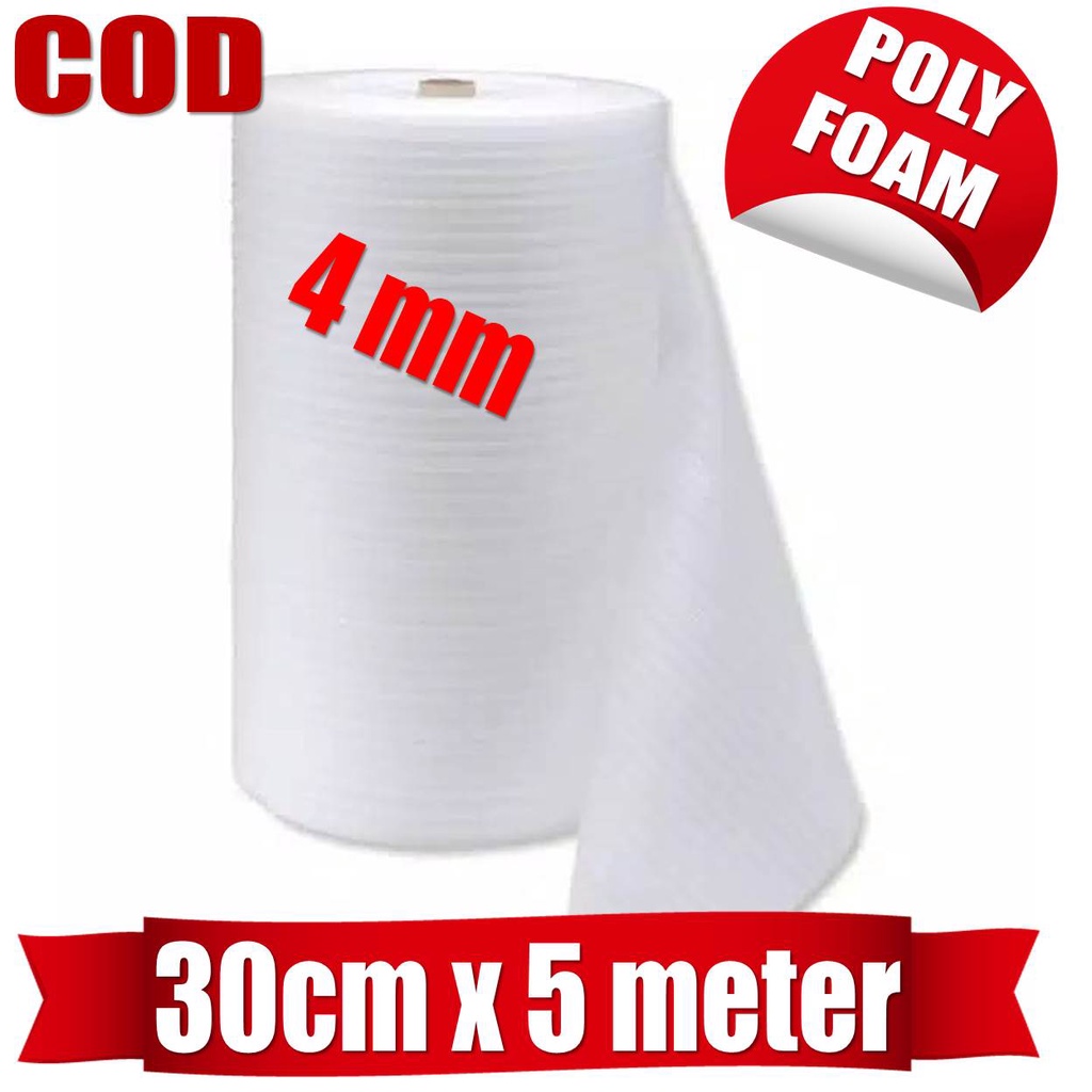 

[ COD ] Polyfoam 4mm 30cm x 5 meter / PE Foam / Poly Foam 4mm / Polifoam 4mm / Poli foam 4mm / Busa Poli foam 4mm / Busa Polifoam 4mm / Busa Polyfoam 4mm /Pembungkus Packing / Pengemasan Barang / Plastik Pembungkus / Plastik Packing / Pelapis Barang