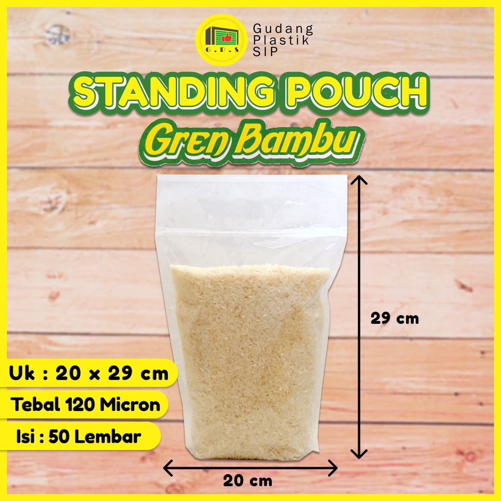 PLASTIK STANDING POUCH 20X29 CM / PLASTIK KLIP BERDIRI ISI 50