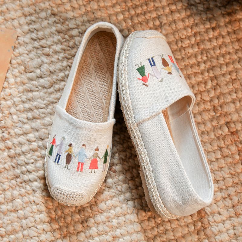 sepatu wanita korea espadrilles import slip on flat kanvas