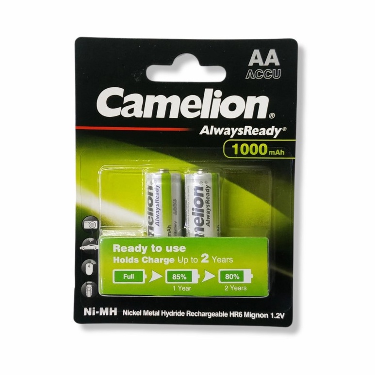 Camelion Baterai AA Rechargeable 1000mAh AlwaysReady 2pcs