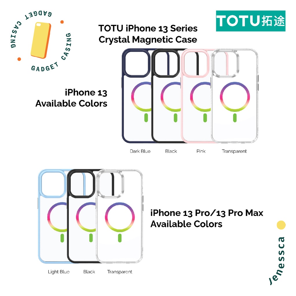 TOTU iPhone 13/13 Pro/13 Pro Max Magsafe Magnetic Crystal Hybrid Case