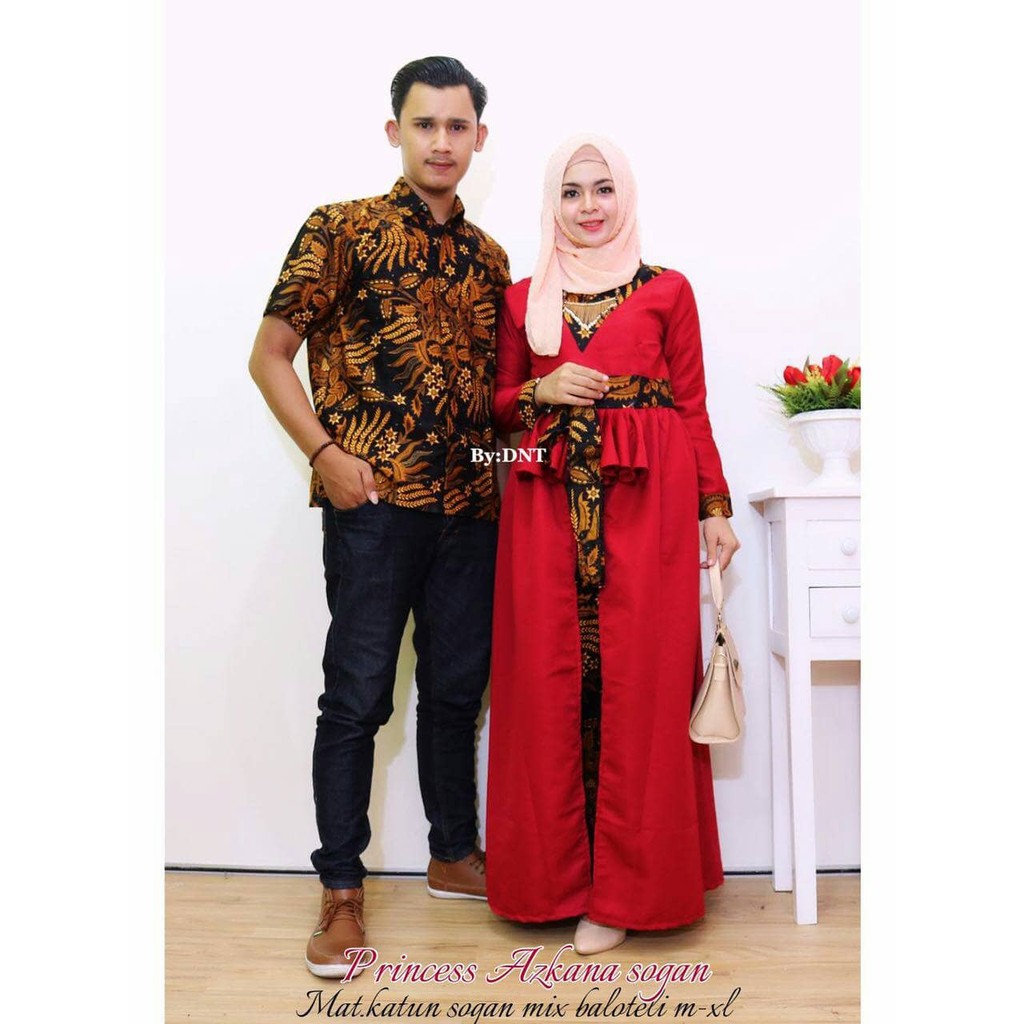 Promo BATIK COUPLE KEBAYA AZKANA SARIMBIT ASKANA SOGAN TERBATAS