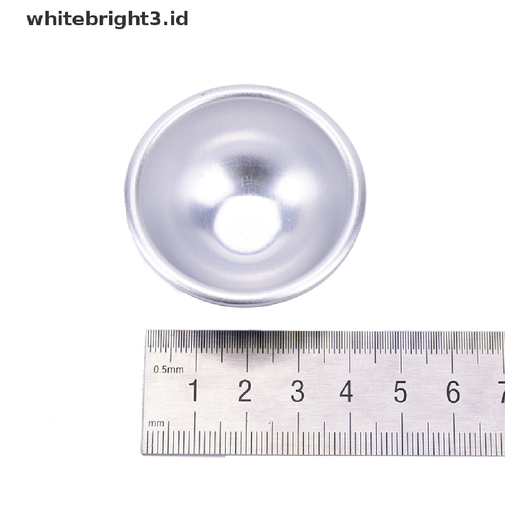 (whitebright3.id) 1 Set / 2pcs Cetakan Bola Bom Mandi Bahan aluminum Ukuran 4.5x2cm