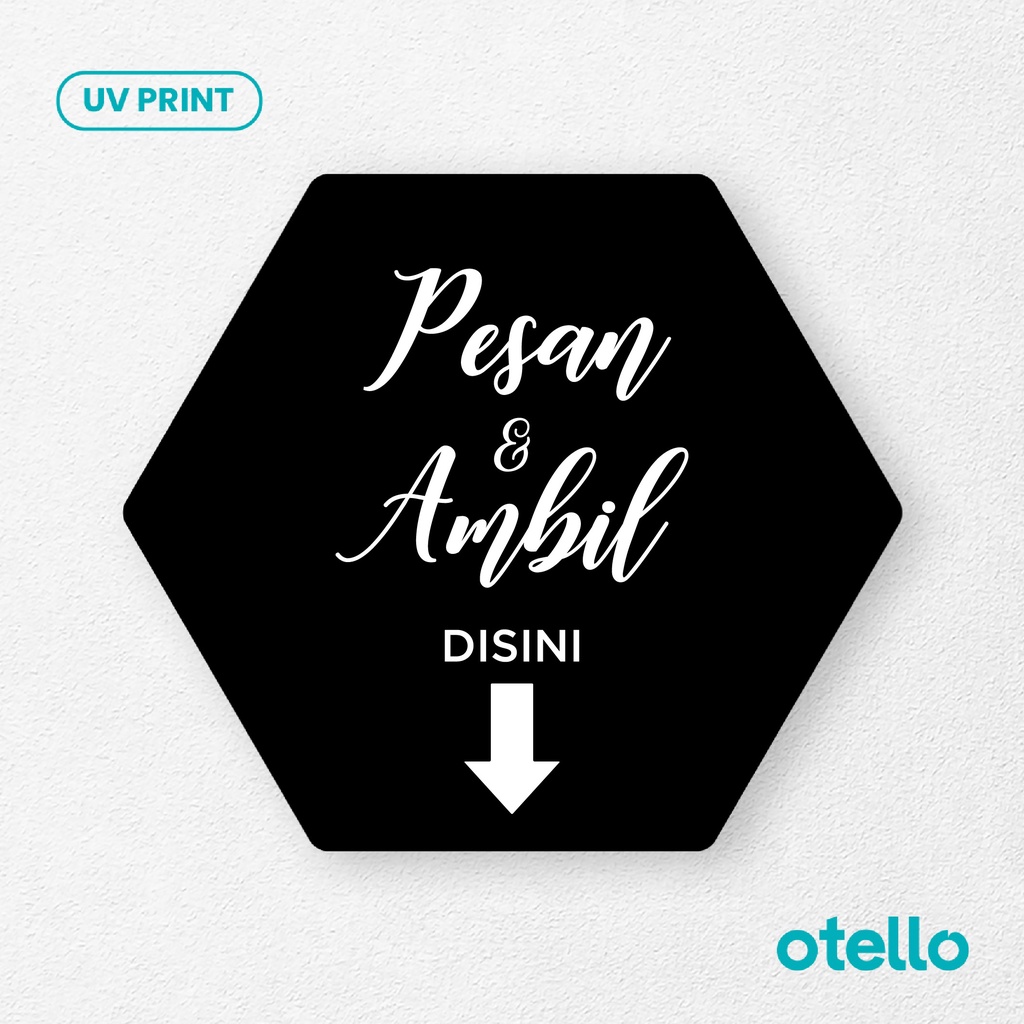 Pesan &amp; Ambil Disini Signage Board Akrilik Tempel Dinding Papan Acrylic Restoran Dinding Petunjuk Toko Cafe