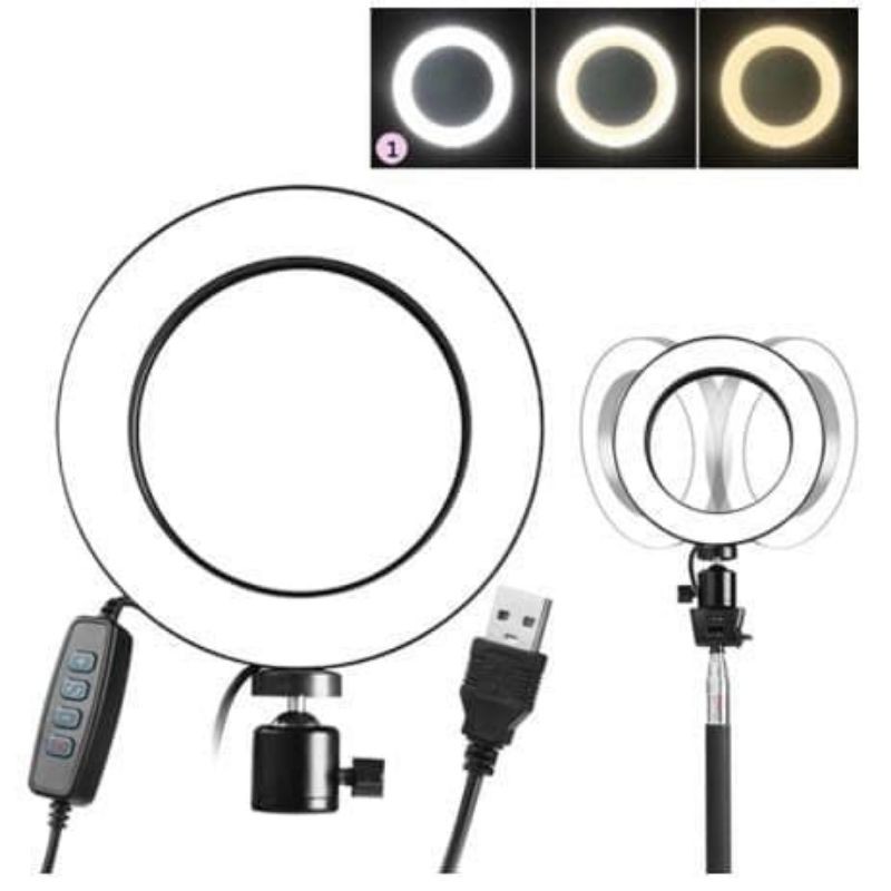 Ring Light LED 16cm 6inch Selfie Makeup Vlog Ringlight Live Streaming