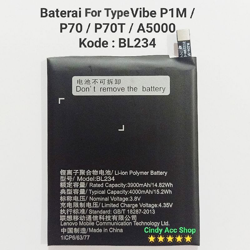 Baterai For Vibe P1M P70 P70T A5000 BL234 Battery Batre Original