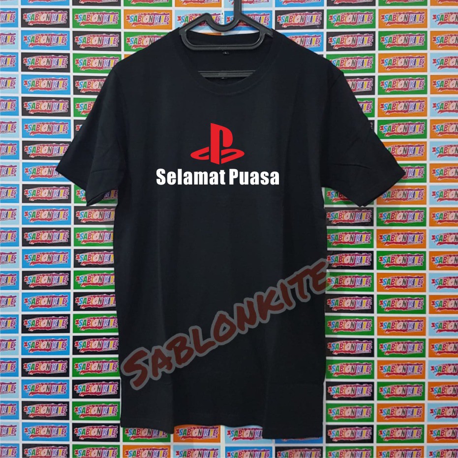 MURAH BANGET !!! KAOS SABLON SELAMAT PUASA BAHAN KAOS COTTON COMBED 30S