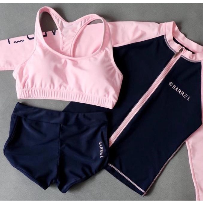 Baju Renang Korea Bikini Set Rere Barrel Swimwear Bralette Murah Bra