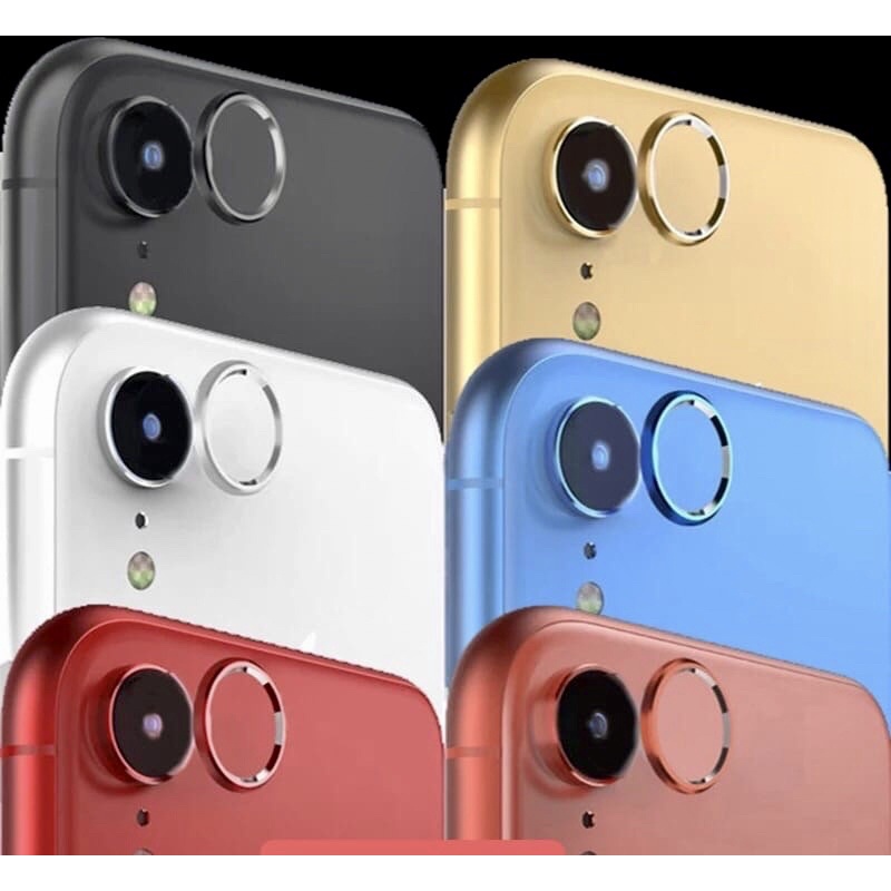 Ring Camera Metal iPhone XR Bumper Kamera + Lensa Temper Glass Screen Guard Protector Anti Gores Camera Pelindung Kemera iPhone XR