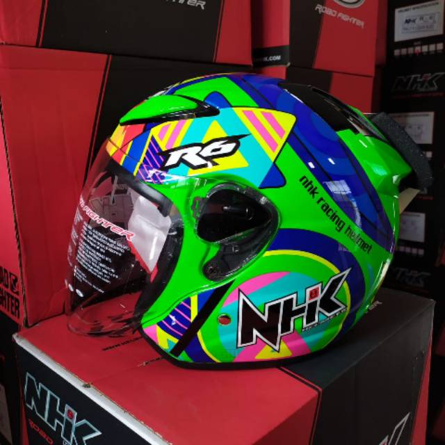 HELM NHK R6 pigmen Gren Stabilo ONGKIR 2KG PAKAI KARDUS