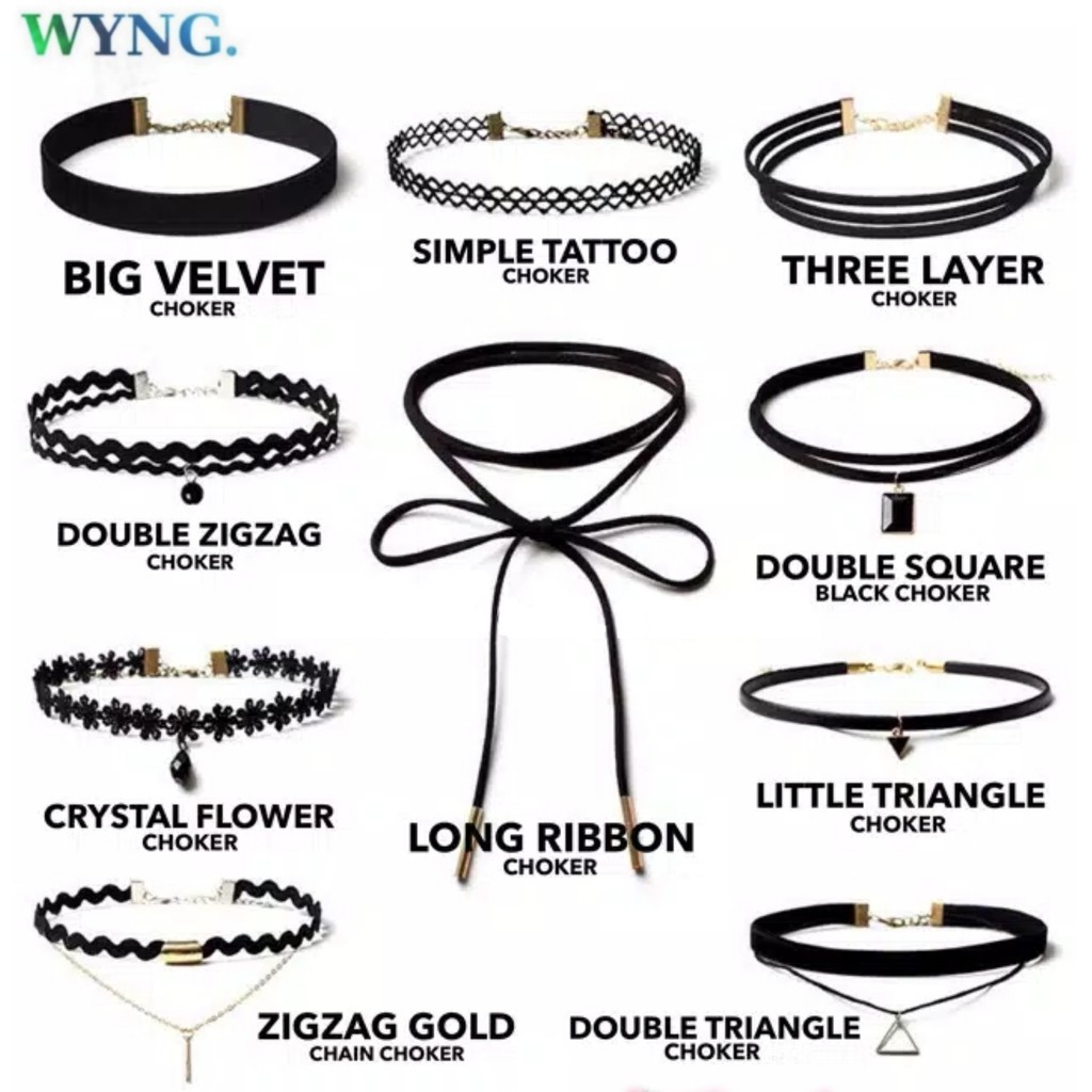 Kalung Choker Velvet Wanita Renda Korea Gothic Hitam Fashion
