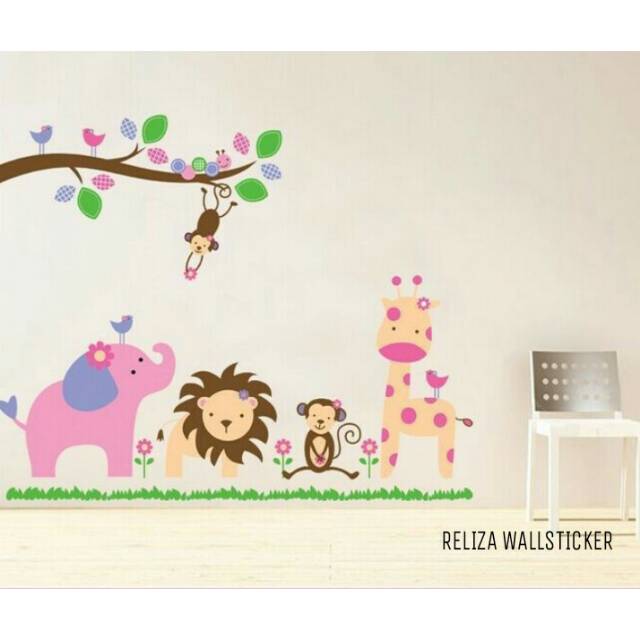 RELIZA WALLSTICKER 60X90 ANIMAL HEWAN ZOO KIDS JM7126