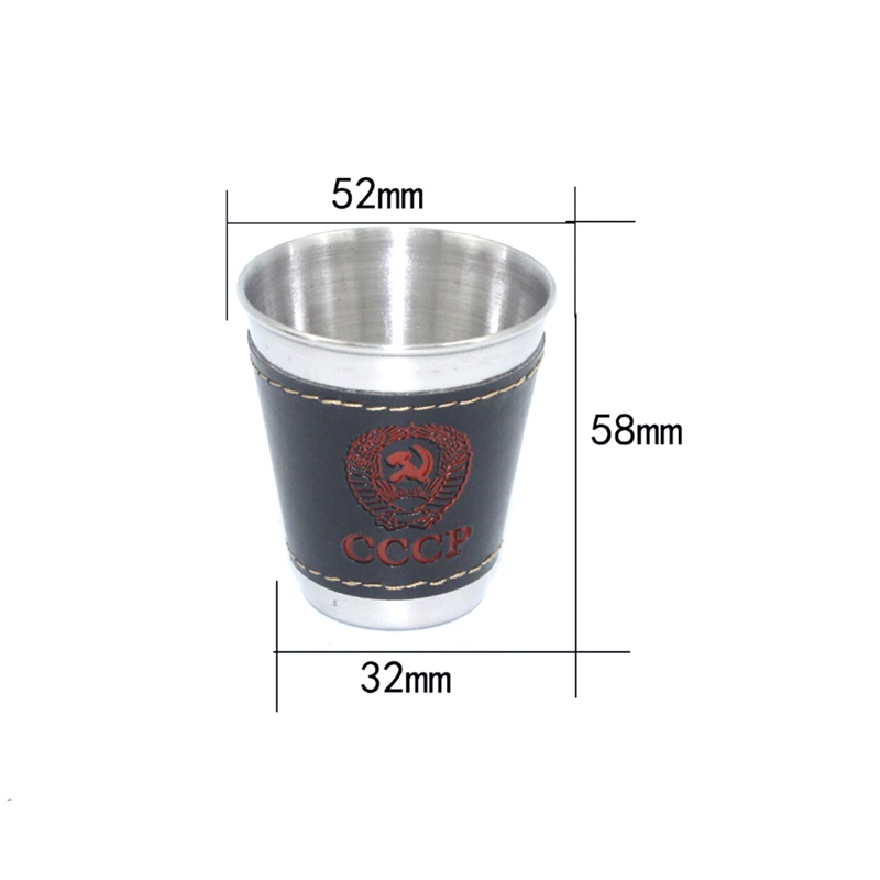 4pcs / lot 70ml Gelas Wine Bahan Stainless Steel Untuk Camping / Piknik