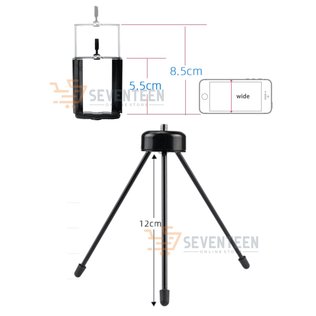 SEVENTEEN TRIPOD MINI BESI HANDPHONE TRIPOD STAND CAMERA PORTABLE UNIVERSAL HP DSLR TONGSIS STAND VLOG TIKTOK