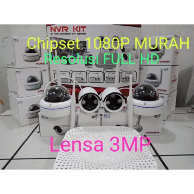 PAKET CCTV WIRELESS 4 CHANNEL 3MP 1080P