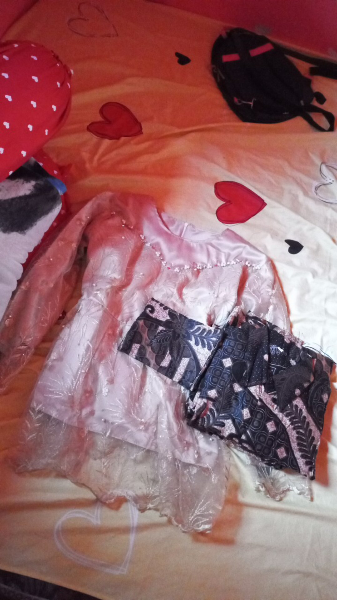 New Arrival | Kebaya Couple Batik - Batik Couple Anjella Hauw Tulle Slendang Aplikasi Payet