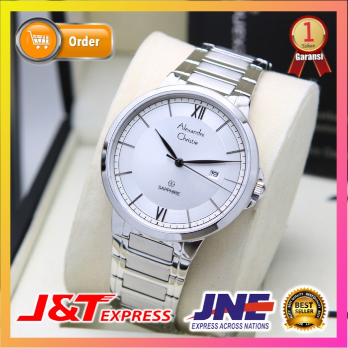 JAM TANGAN ALEXANDRE CHRISTIE ALEXANDER CHRISTIE PRIA COWOK ORIGINAL ORI BRANDED AC 8537 SILVER SAPP