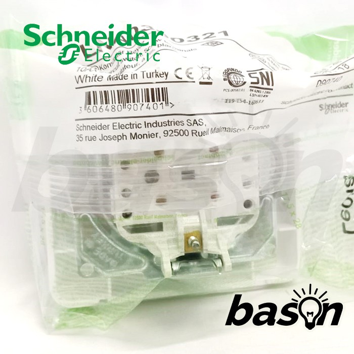 SCHNEIDER Leona 2 Gang 1 Way Switch - Saklar Double / Seri 1 Arah - LNA0300321