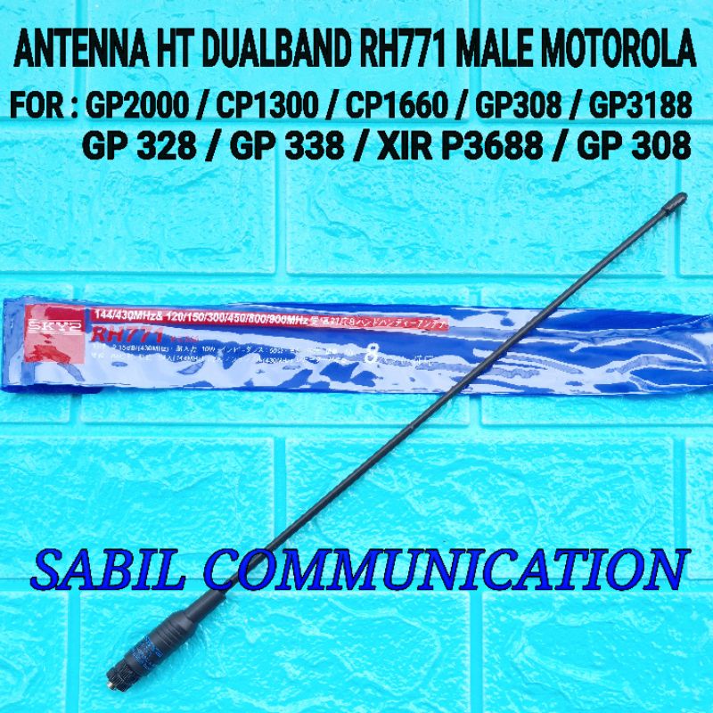 ANTENA HT MOTOROLA DUALBAND MOTOROLA CP 1660 CP 1300 GP 328 GP 338 ANTENA ELASTIS RH771 RH77B MOTORO