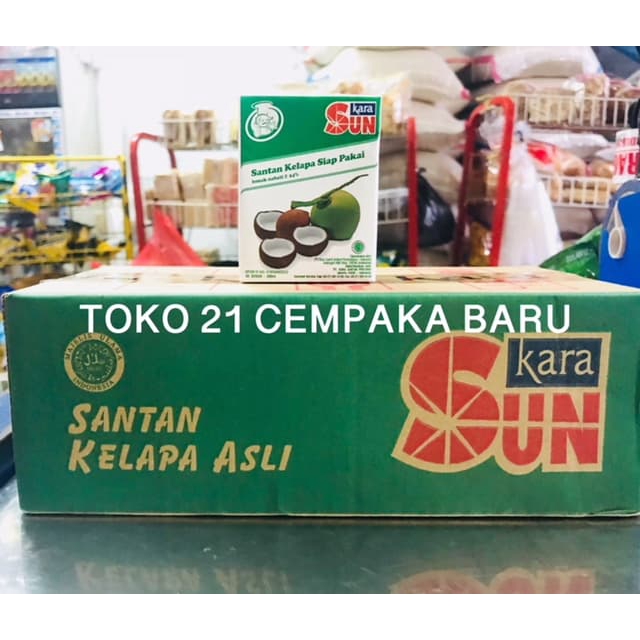 

Sun Kara Santan Kelapa Cair 200ml 1 KARTON isi 12 PCS | Instant 200 ml dus