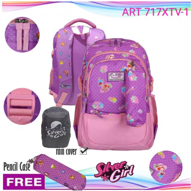 Tas ransel  Alto silver girl strawberry anak wanita 71785V