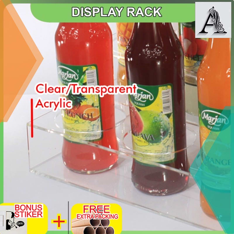 

Terlaris Rak Acrylic Display Botol Sirup Isi 3 - Clear