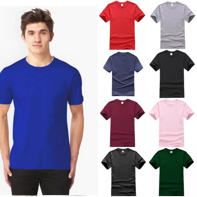  Baju  Kaos  Polos Pria  O neck pe single Shopee  Indonesia