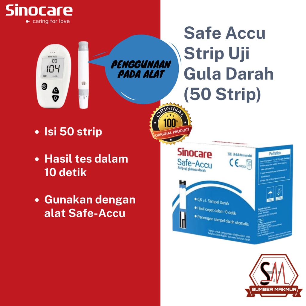 Strip Uji Gula Darah Sinocare Safe-Accu