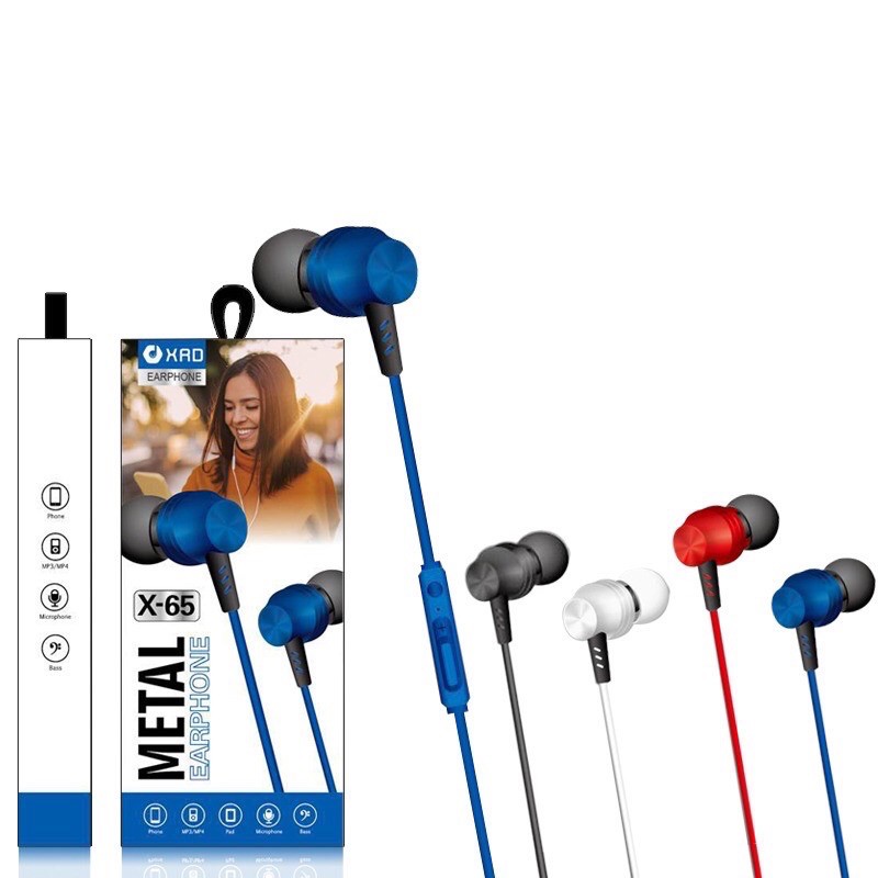 BUDS IN-HF / HEADSET / HEDSET / HANDSFREE / EARPHONE XRD X65 SUPER BASS