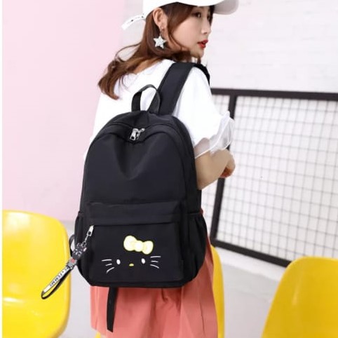 Twenty Bag - Tas Ransel Sekolah Anak Wanita Dan Pria Untuk Anak PAUD TK SD SMP Terbaru 2021 Kekinian Motif Carakter Hello KITTY Korean Sytle Bahan Canvas