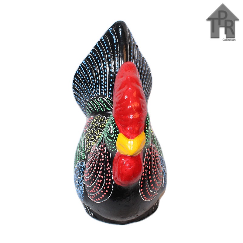 Gerabah - celengan tanah liat / piggy bank / ayam tradisional size XL + packing kayu