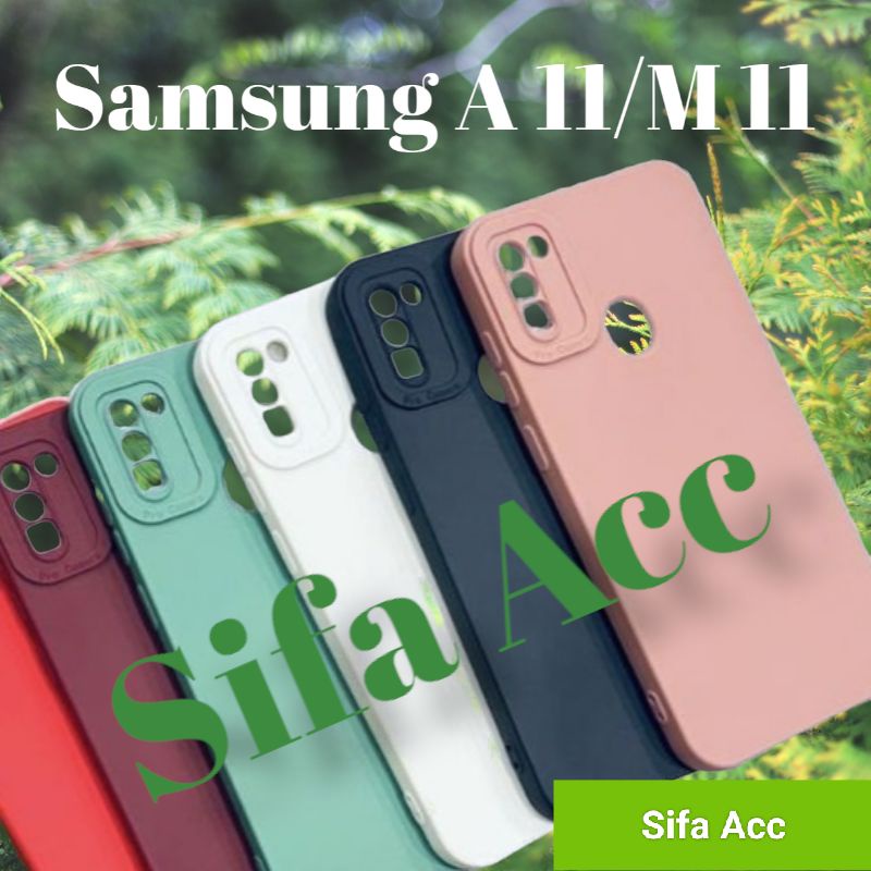 Silicone Soft Case Samsung A11/M11 Casing Silikon Macaron Protector Pro Camera Samsung A 11/M 11