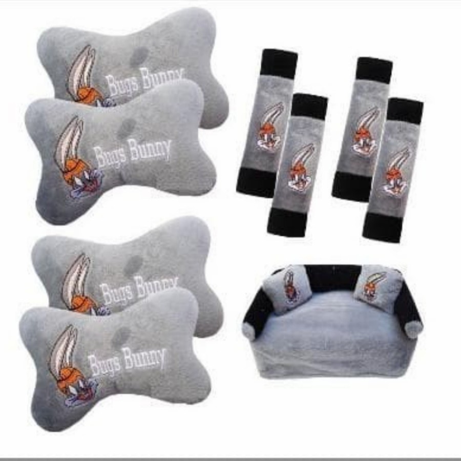 Bantal Jok Mobil Car Seat Headrest Kelinci 9 PCS