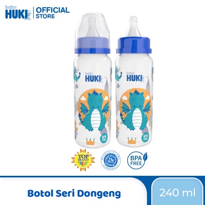 [DB] Huki Baby Botol Susu Bayi Dot Regular Seri Dongeng 120 / 240ml - Nipple Bulat 120ml / 240 ml