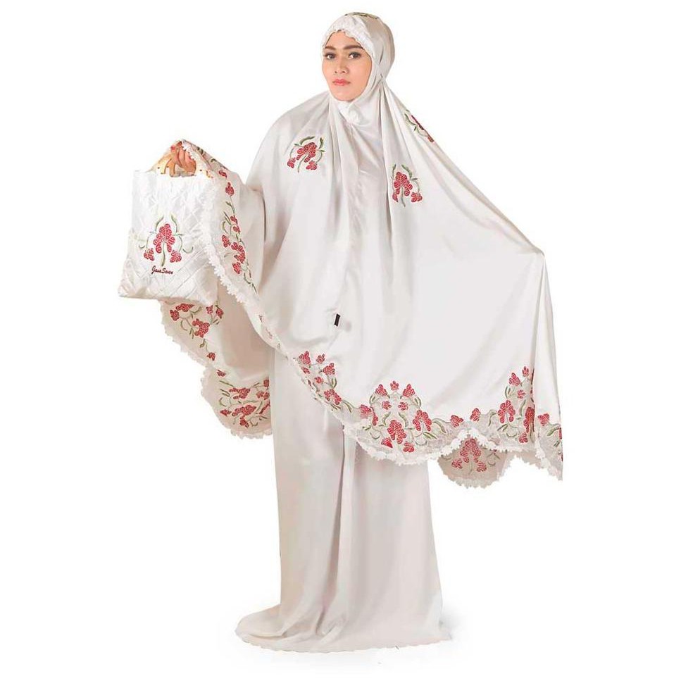 Mukena Cantik Java Seven PUTIH AS SATIN VELVET JS 1087