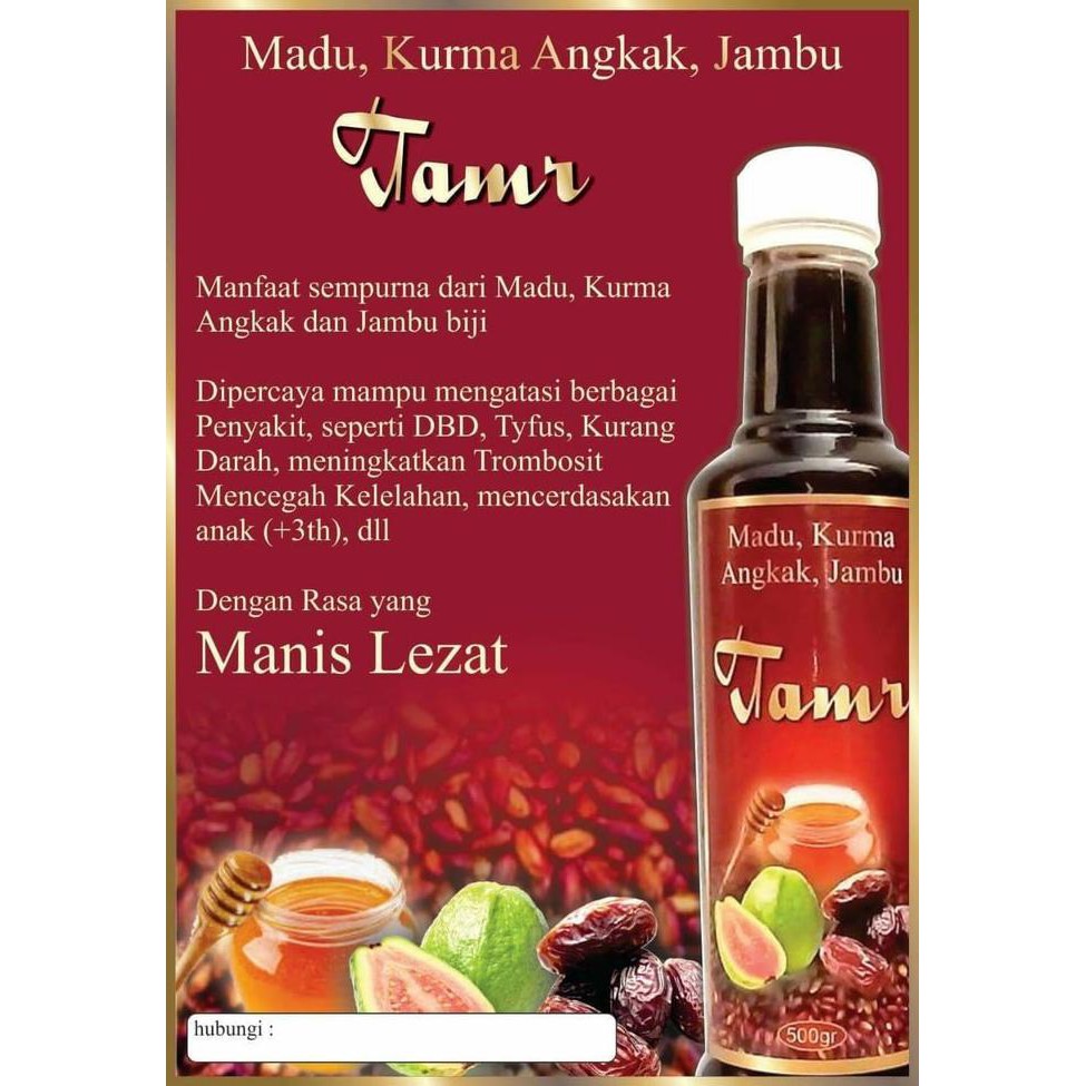 

Best Seller] Tamr 4 In 1 ( Madu, Sari Kurma, Angkak Plus Jambu Biji )