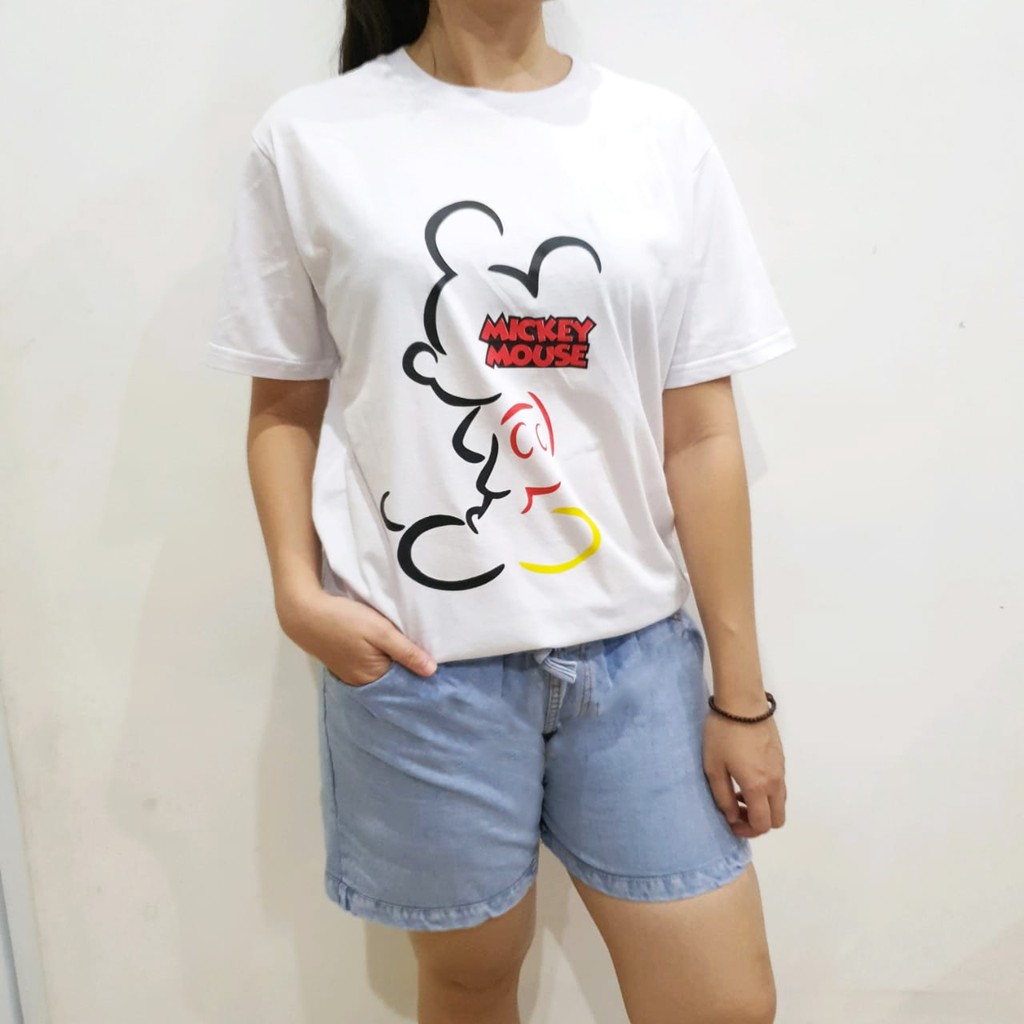 T-SHIRT / KAOS UNISEX MICKEY LINE / COMBED 30S / IMPORT / BEST SELLER / BAJU SANTAI