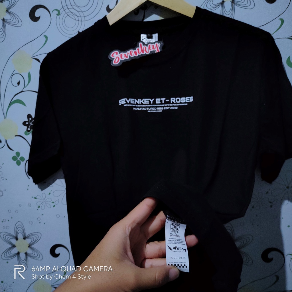 Baju Kaos SEVEN KEY ET ROSES Original Distro Bandung Lengan Pendek Pria dan Wanita Combad30s
