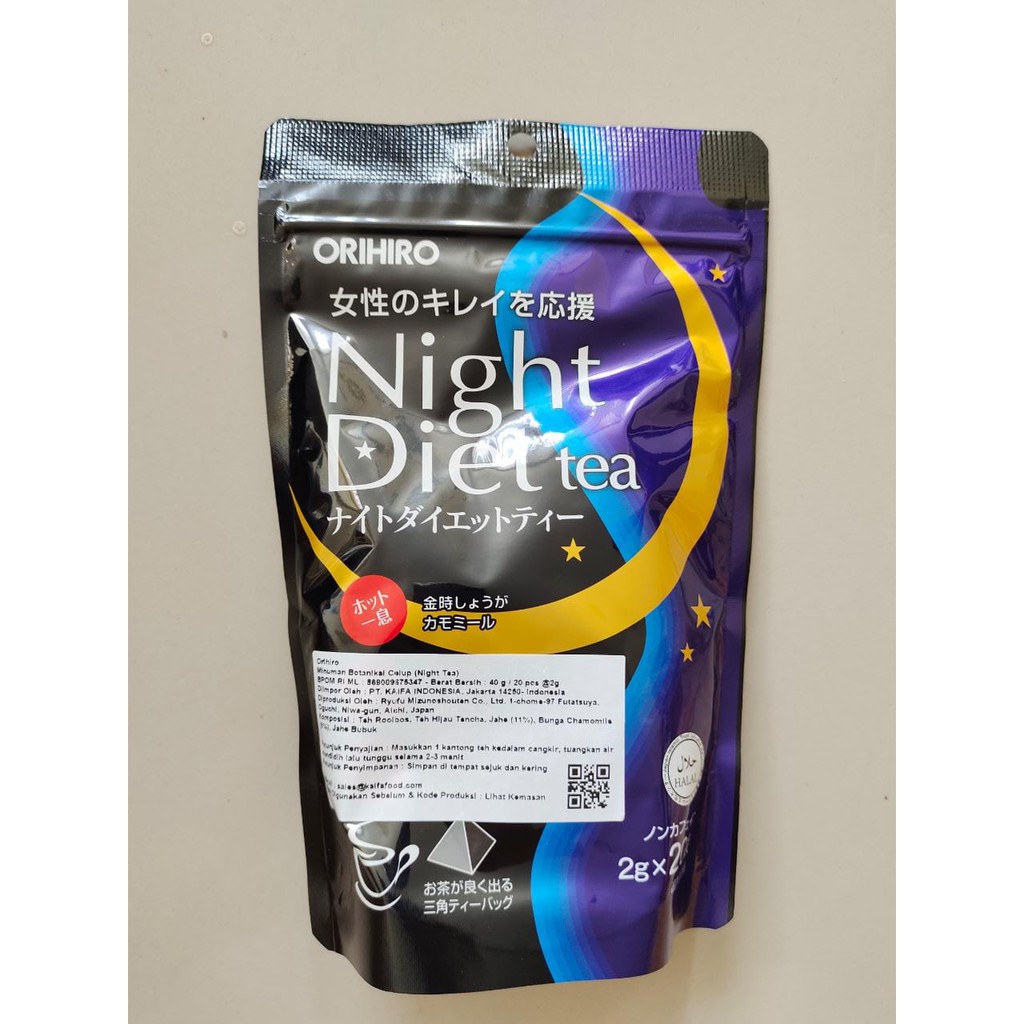 Orihiro night diet tea jepang isi 20