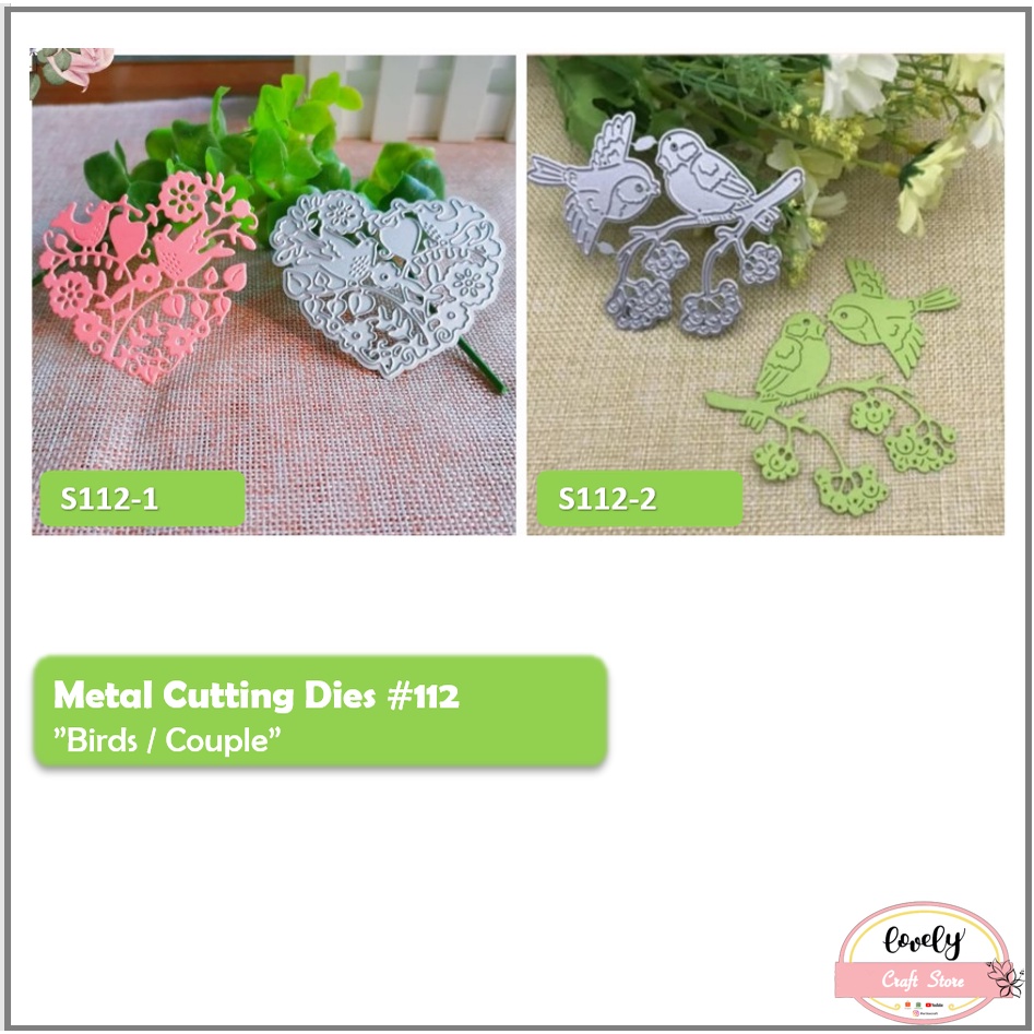 

Metal Cutting Dies #112 ~ Mold Stencil Metal, Cetakan Stensil bentuk burung birds couple animal untuk bahan mahar, journal, scrapbooking, cards, etc